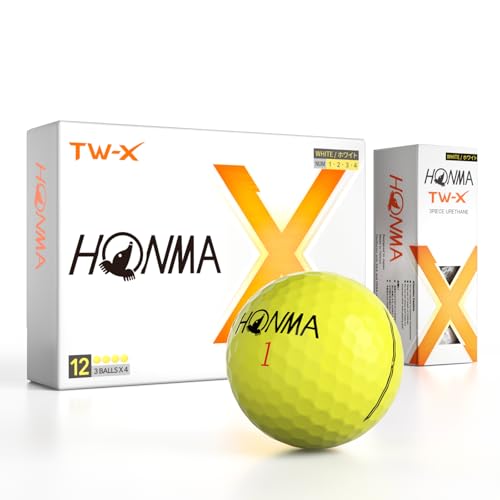 Image of Honma TW-X /S Golf Balls,3-Piece Cast Urethane Cover,Precision Spin Control & Long Distance,Tour Level Golfballs with Soft Feel for Moderate to Fast Swing Speeds Golfer,1 Dozen
