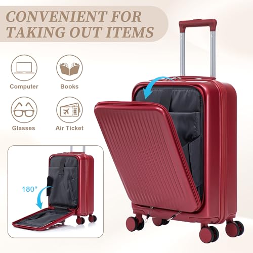 Image of 20 /14 Inch Hardside Luggage, Lightweight Durable Suitcases with Spinner Wheels