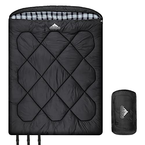 Sac de couchage double pour camping hivernal et escapades romantiques en famille