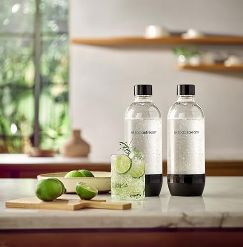Image of sodastream 1L Classic DWS Carbonating Bottle Black (twinpack), Pack of 8