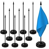wexpw 12 Pack Mini Flag Stands Table Flag Holders 63x22mm Black Desk Flag Holders with Sticks, Holds 4x6inch Mini Stick Flags