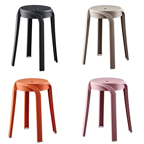 Tabourets de bar pour salle à manger et cuisine en plastique empilables lot de 4