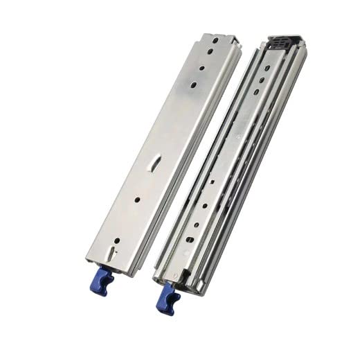 1 par de barras telescópicas para cajones con bloqueo, rieles de extracción completa, cajones telescópicos, 120 kg de capacidad de carga (300 mm)