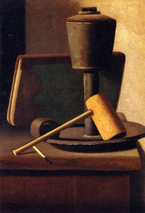 Peinture à l'huile Still Life with Book Lamp par John Frederick Peto 16x20
