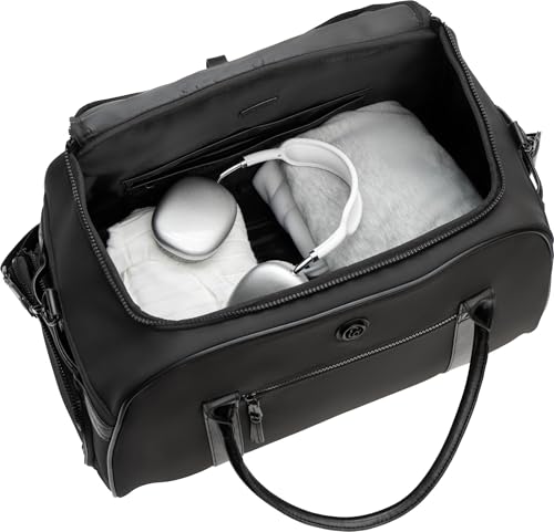 Joan & David 22 Inch Sport Nylon Duffle Bag with Shoe Compartment (Black)4