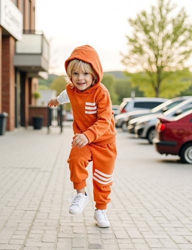 Image of Toddler Boy Clothes Long Sleeve Hoodie Sweatsuits Tops and Pants 2Pcs Boys Fall Winter Outfits Set