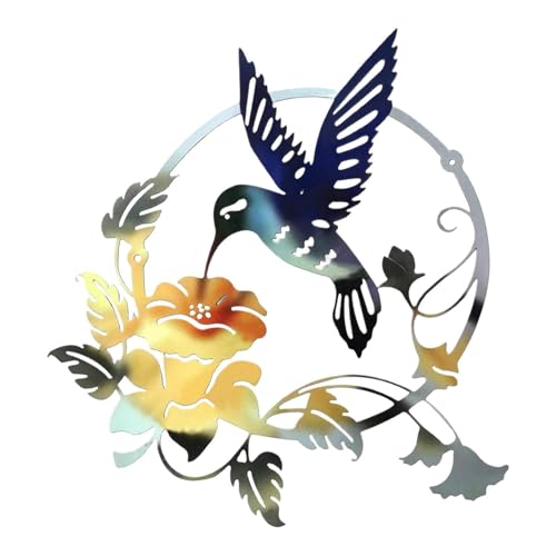 Décoration murale d'oiseaux en métal Generico ronde pour salon