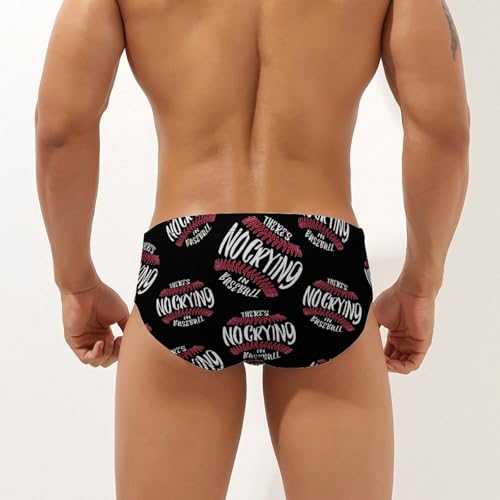 There's No Crying in Baseball Mens Swim Briefs Bikini Sexy Low Rise Trunks Swimsuit Bathing Suit Beach2