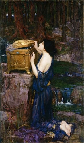 Tableau d'art mural de John William Waterhouse - Impression vintage de 60x90cm pour chambre