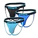 papi Men's 3-Pack Cotton Stretch Jock Strap, Black/Cobalt/Blue, X-Large