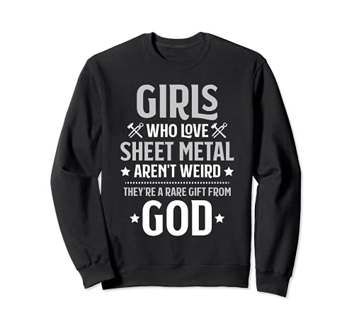 Girls Who Love Sheet Metal Sheet Metal Worker Sweatshirt, Black