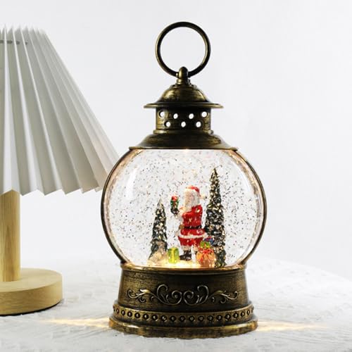 Globo de nieve musical decoración Navidad transparente a pilas y USB para hogar 3