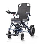 ByteTecpeak D14 Lightweight Foldable Electric Wheelchair Removable Lithium Battery, 20km Range, 500W Motor, Ultra-Portable 18.5kg Aluminium Powerchair for Travel & Airplane Approved