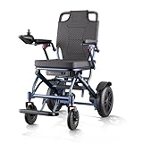 ByteTecpeak D04 Lightweight Foldable Electric Wheelchair Removable Lithium Battery, 20km Range, 500W Motor, Ultra-Portable 18kg Aluminium Powerchair for Travel & Airplane Approved