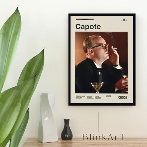 Image of BLINKART Capote Vintage Movie Poster Frame 8x12 Inch | Premium 300 GSM Paper Wall Print | Mid Century Vintage Film Artwork for Home, Bedroom, Living Room, Office | Framed Photo Decor