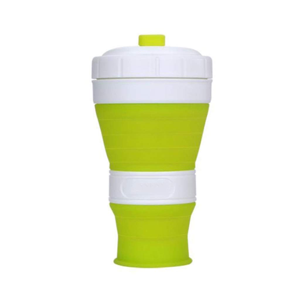 Faltbare Kaffeetasse, Wiederverwendbar Taschenbecher Benutzt for Outdoor-Reisen 500 Ml Silikon (5 Farben)