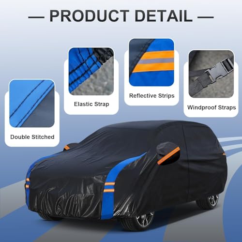Image of Custom Fit Car Cover for Ford Escape (2000-2026), Upgraded Waterproof All Weather Outdoor Auto Cover with Driver Door Zipper & Mirror Pockets, UV /Snow /Dust Protection