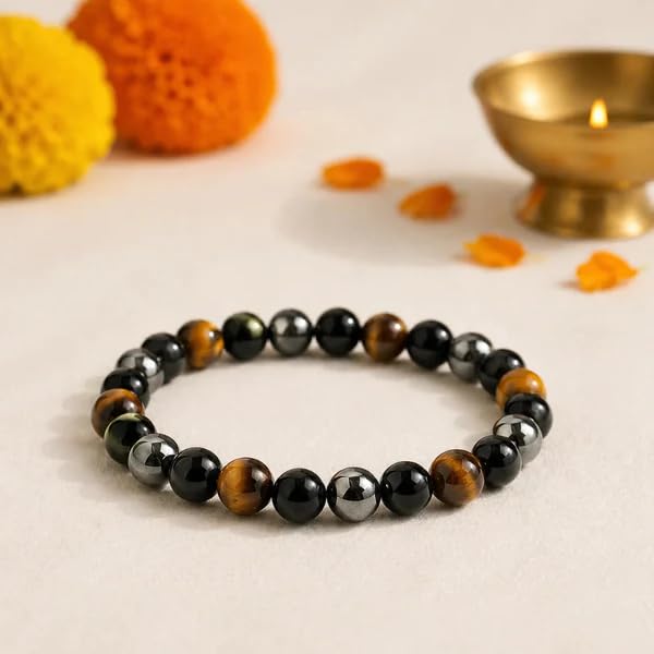 Image of Beaded Bracelet for Men & Women | Stretchable Handmade Prayer Meditation Yoga Wrist Bracelet | Stylish Everyday Wear | Free Size
