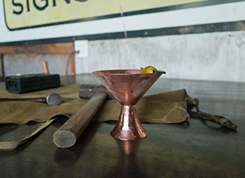Sertodo Copper Mc-1 Satini Martini Cocktail Cup, Hand Hammered 100% Pure Copper, 8 Oz, 7.5"" Diameter #TOP3