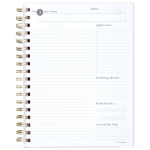 At-A-Glance Notebook, 6-1/2" X 9-1/2", Ruled, 80 Sheets, Harmony Collection, Track Goals And Wins, Blue (6099-406-20) #TOP3