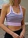 Aoysky Womens Racerback Ribbed Sports Bras Padded Seamless Low Impact Scoop Neck Workout Yoga Top Striped Athletic Cami Longline Bras Pink