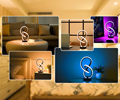 Vocevos Table Lamps 11'' Rgb Desk Lamp For Bedroom,Ambient Bedside Lamp Touch Cool Modern Led Lamps For Living Room 3-Way Dimmable 10 Modes,Unique Nightstand Lamps #TOP2