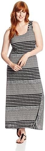 MSK Women's Plus Size Stripped Tank Maxi Dress