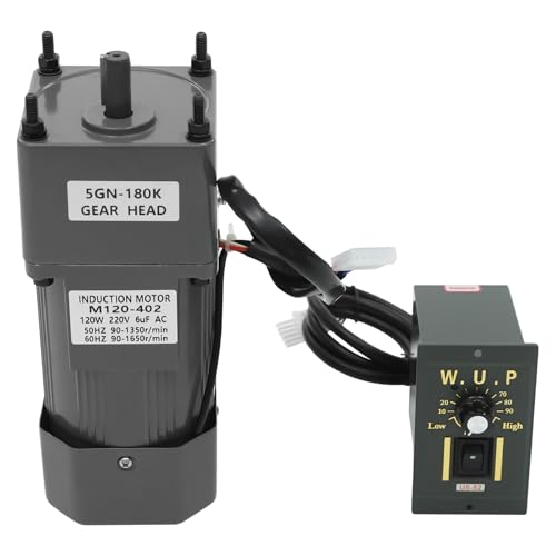 Motores de Velocidad Ajustable, 1 Fase, Motorreductor Eléctrico, Motor de Engranajes de Corriente Alterna, Con Reductor, Regulador de Velocidad Equipado, Corriente Alterna 220 V CA (120W 180K)