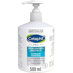 CETAPHIL PRO ItchControl Protect Schützende Handcreme, 500ml, Für sehr trockene und gereizte Hände, Stärkt die Widerstandskraft der Hände, Mit Jojoba-Öl & Glycerin