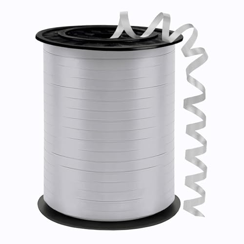 Silver Curling Ribbon 500 Yards Ribbons for Crafts 1/5 Inch Ribbon Balloon String Party Decoration Ribbons for Florist Flower Bows for Graduation Supplies