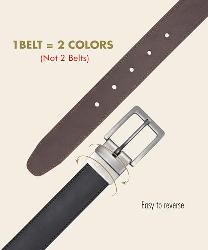 Image of Levi Strauss Signature - Premium Leather Reversible Belt for Men for Jeans, Work, Dress & Casual pants | Cinturon Para Hombre