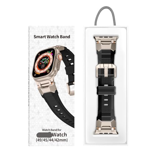 Bracelet fluoroélastomère imperméable et résistant pour montre 45mm - 3