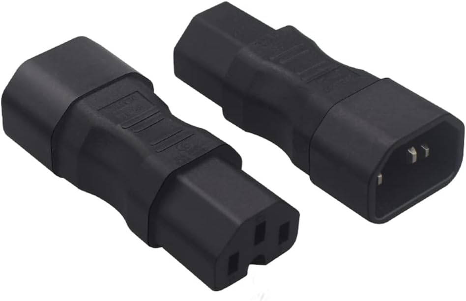 (10Packs C14 to C15 Power Adapter,IEC 3Pole Male to Female Straight AC Converter
