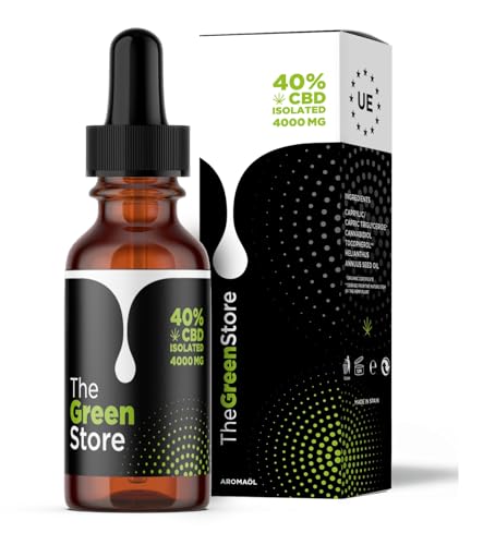 The Green Store | Olio CBD 40% Isolato | Massima Potenza | Massima Purezza | 4000mg | 0% THC | Biologico e Testato in Laboratorio | Certificato CPNP