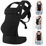 CycleMore Baby Carrier Newborn to Toddler - Soft & Ergonomic Infant Carrier with 3 Carry Positions, Hip-Healthy Adjustable Fit, Travel-Ready, Machine Washable for 7-35 lbs (Black)