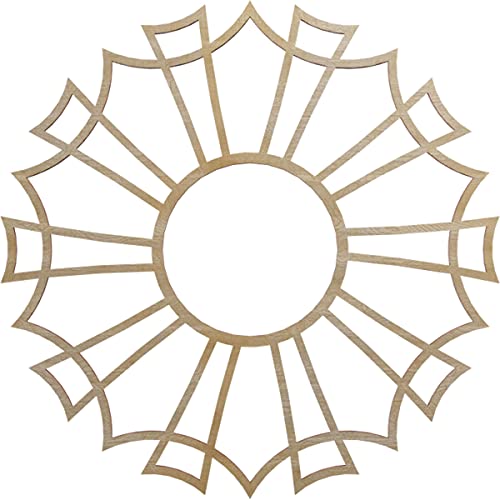 Image of Ekena Millwork 16 inchOD x 5 5 /8 inchID x 1 /4 inchT Augustus Wood Fretwork Pierced Ceiling Medallion, Hickory
