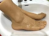 1 Pair Silicone Lifesize Male Mannequin Foot with Bone Display Sandal Shoe Sock Display Art Sketch (Wheat)(Toe with Bone).