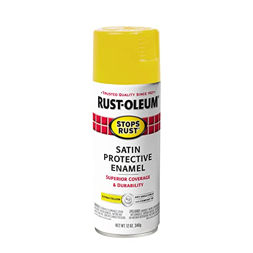 Image of Rust-Oleum 365144 Stops Rust Spray Paint, 12 oz, Satin Citrus Yellow