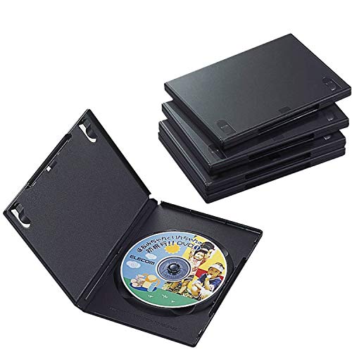 ELECOMMedia Container for DVD and Blu-ray Standard Size, 1Disk, 5Packs / Black/CCD-DVD02BK