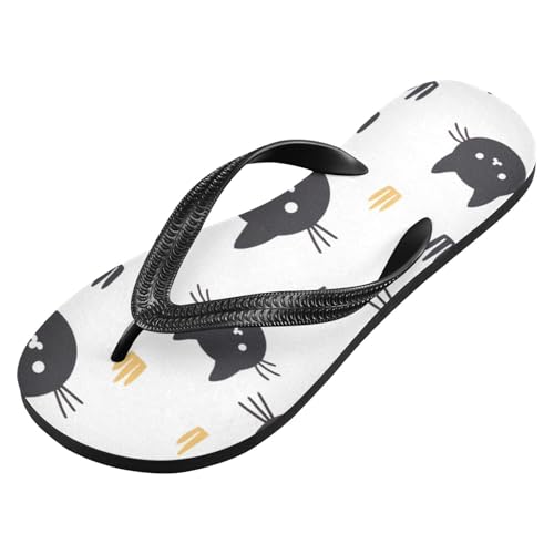 Cute Black Cat Beach Summer Casual Flip Flop Sandals Non-Slip Quick Dry for Women Men 214B2957