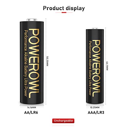 Powerowl High-Capacity Alkaline Aa Aaa Batteries Combo 16 Count & Cr2450 Battery 3V Lithium Batteries 15Pcs #TOP1
