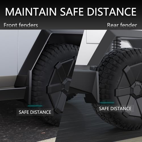 Image of Cybertruck-Specific Mud Splash Guard - for Tesla Cybertruck General Tire Mudguard of Tool-Less Accessories - Plastics 4PCS - Front H13.78x10.63 - Rear H14.96xW11.81 Inch