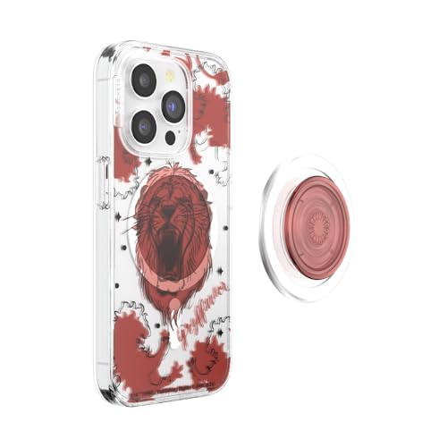 Image of PopSockets iPhone 15 Pro Case with Round Phone Grip Compatible with MagSafe, Phone Case for iPhone 15 Pro, Wireless Charging Compatible, Harry Potter - Gryffindor