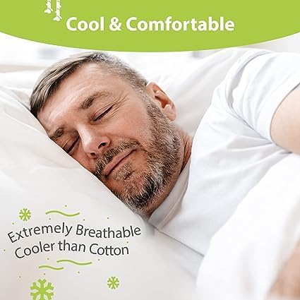 Miniatura 3 de BAMPURE - Juego de sábanas de 100 % viscosa de bambú, refrescantes, suaves, bolsillo profundo de hasta 16 pulgadas, 1 sábana encimera, 1 sábana