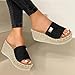 Platform Sandals for Women Summer Dressy Fashion Sandals Wedges Sandals Platform Casual Summer High Heels Open Toe Espadrilles Non Slip Slide Sandals Slip on Shoes Women (1-Black, 8)