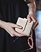 BOSTANTEN Slim Wallet for Women Small RFID Blocking Credit Card Holder Leather Bifold Wallets with Zipper Coin Pocket Beige