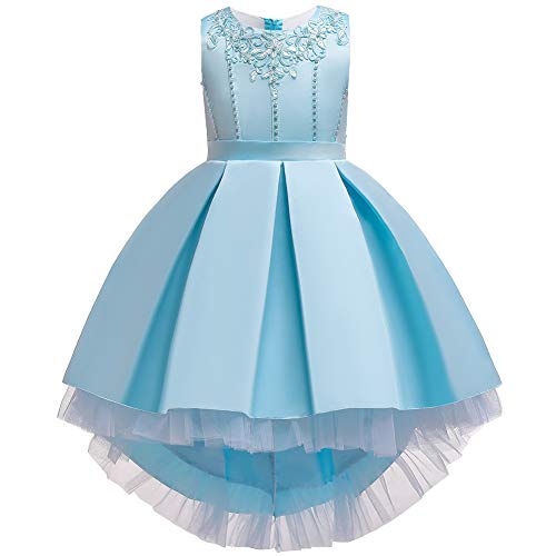 Robe de mariée princesse fille bleue à fleurs pour sublimer les souvenirs de vos enfants