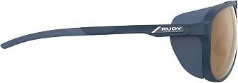 Rudy Project North America Stardash Sunglasses - Unisex Wrap-around Cycling, Running, Hiking Sunglasses - Blue Navy Matte With Photochromic 2 Laser Crimson Lenses