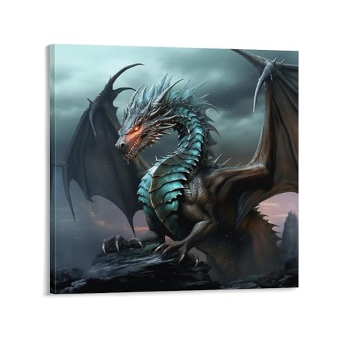Toile murale dragon moderne pour habiller un mur vide de salon