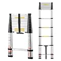VEVOR 12.5ft Telescoping Ladder, Aluminum Lightweight Multi-Purpose Collapsible Extension, One-Touch Retraction Ladder, Heavy Duty 330LBS Max Capacity with Non-Slip Feet, for Home, Outdoor Work, Loft